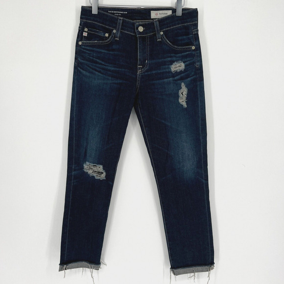 AG Adriano Goldschmied Jeans Women 25 Ex Boyfriend Slouchy Slim Denim Distressed - Picture 1 of 4